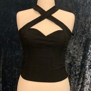 Black cross cross halter